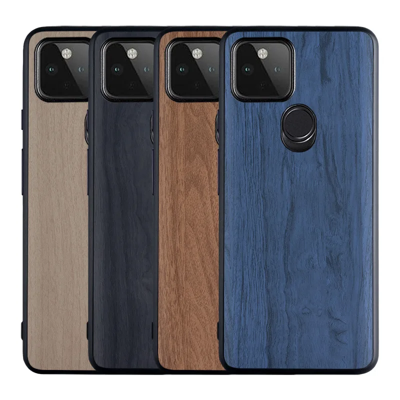 

Wooden Texture Case For Google Pixel 5A 5G Pixel 4A 5G Luxury PU Leather Soft Protective Funda For Google Pixel 4XL 4A