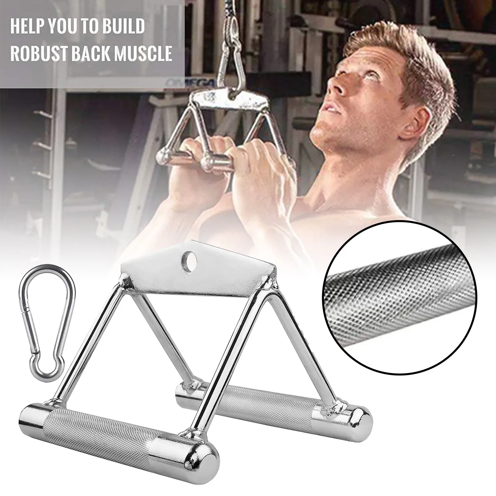 

Cable Machine Accessories, Triangle Handle Cable Pulley For Back Muscles, Used For Gym Fitness Equipment Exercise Accessories