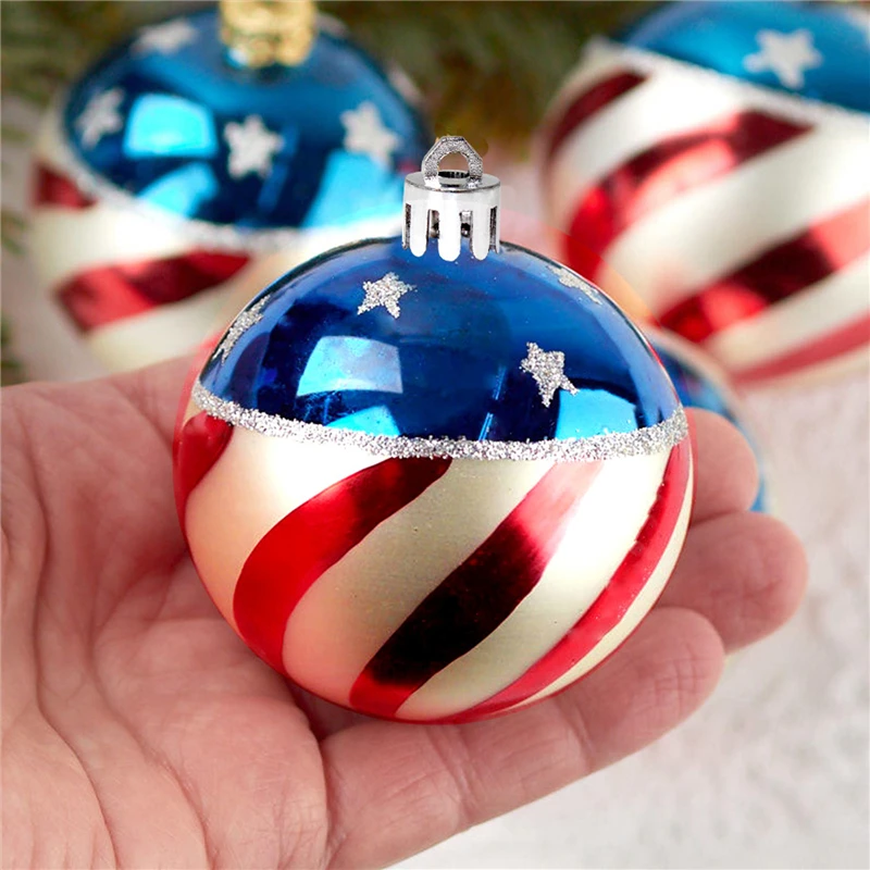 

Букет невесты 6 штук в партии 12 штук в день независимости OrnamentsStar полоса висит шарики Отечественной Декорации для дома, деревья, двери