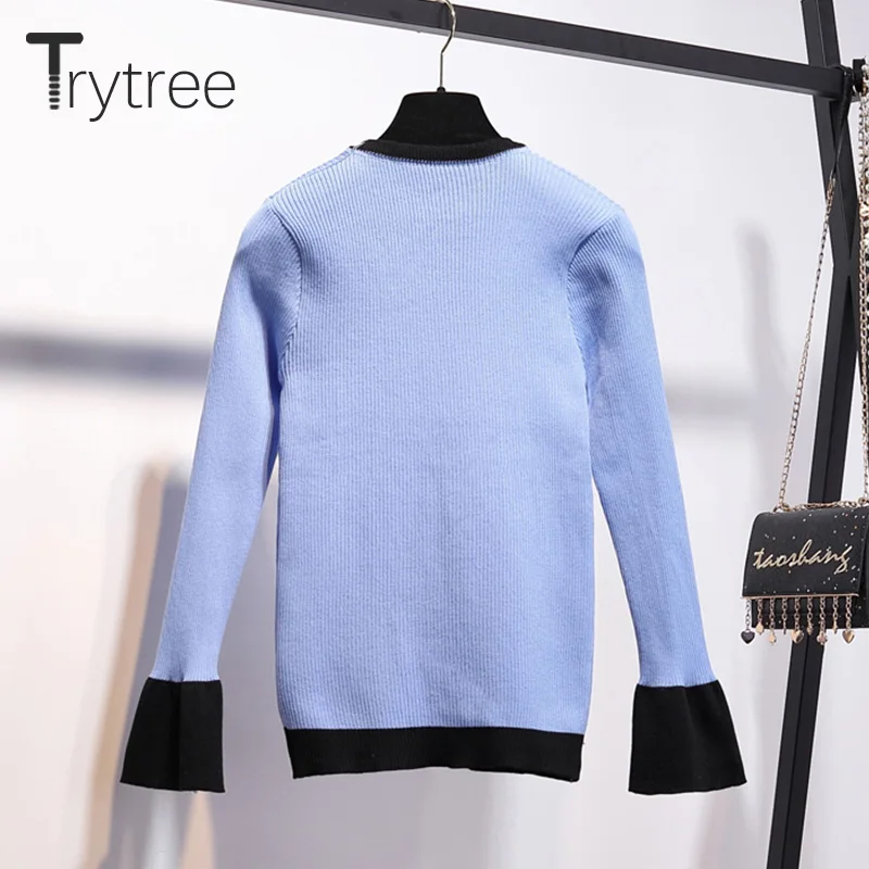 Trytree осенне зимний комплект из двух предметов повседневный Вязаный топ с