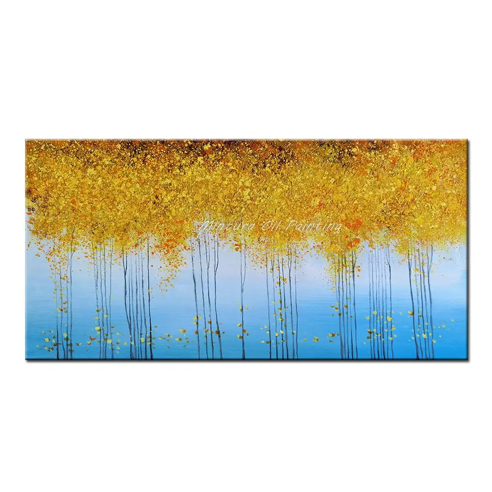 

Mintura Wall Picture for Living Room Oil Paintings on Canvas Hand Painted Lots of Yellow Flowers Hotel Decor Wall Art No Frame
