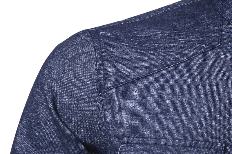 Мужская хлопковая рубашка с длинным рукавом повседневная приталенная деловая