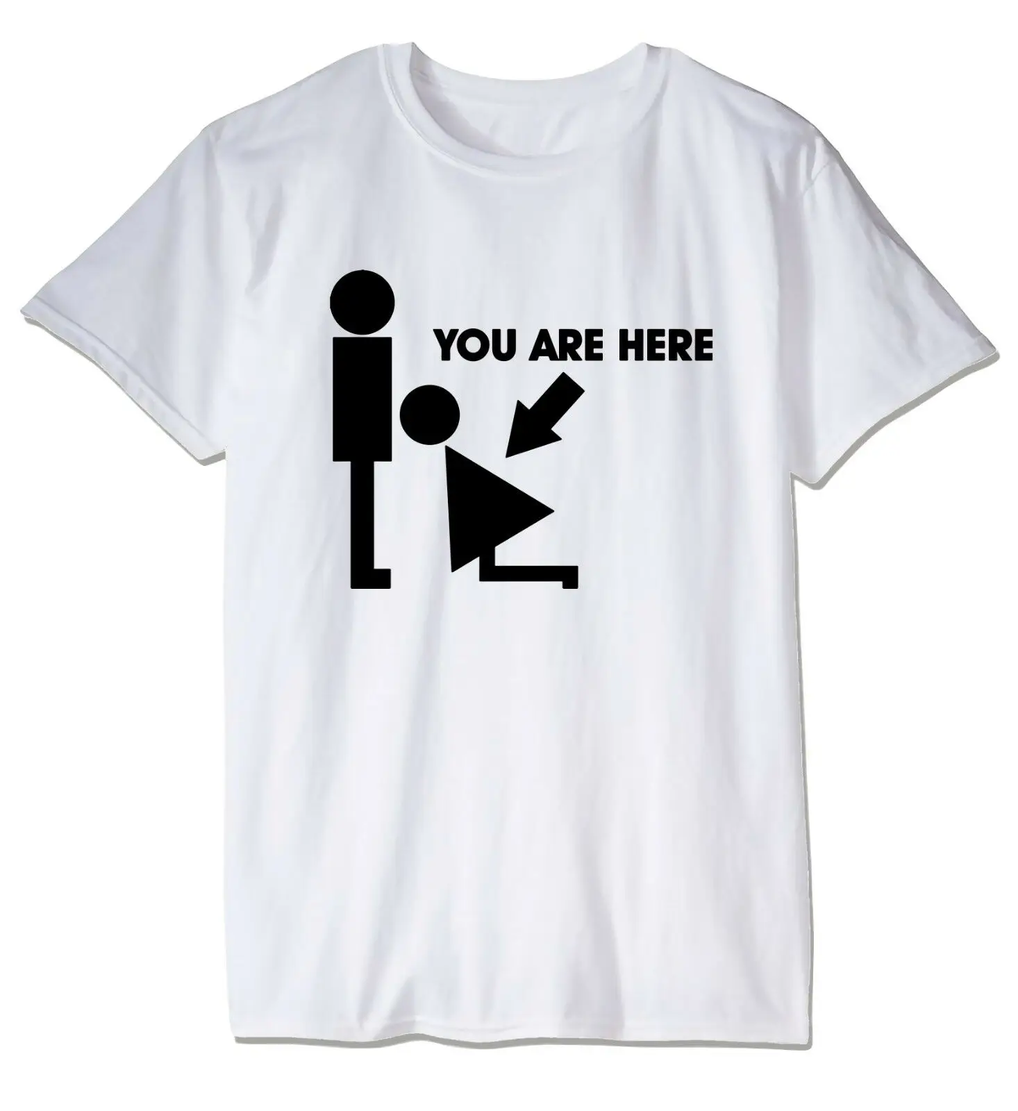 

YOU ARE HERE KNEES ARROW FUNNY OFFENSIVE RUDE TEES UNISEX T-SHIRT