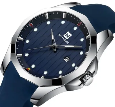 Модные Мужские Аналоговые кварцевые часы с простым силиконовым ремешком и