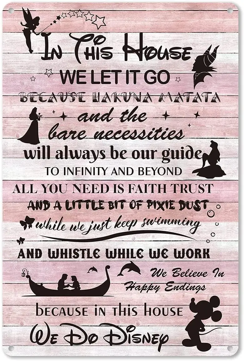 

Funny Quote In This House We Let It Go Metal Tin Sign Wall Decor Rustic Farmhouse Family Sign for Home Kitchen Decor