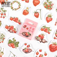 45pcs boxed aesthetic stickers cute strawberry stickers diary diy hand account kawaii planner stickers korean cat stationery