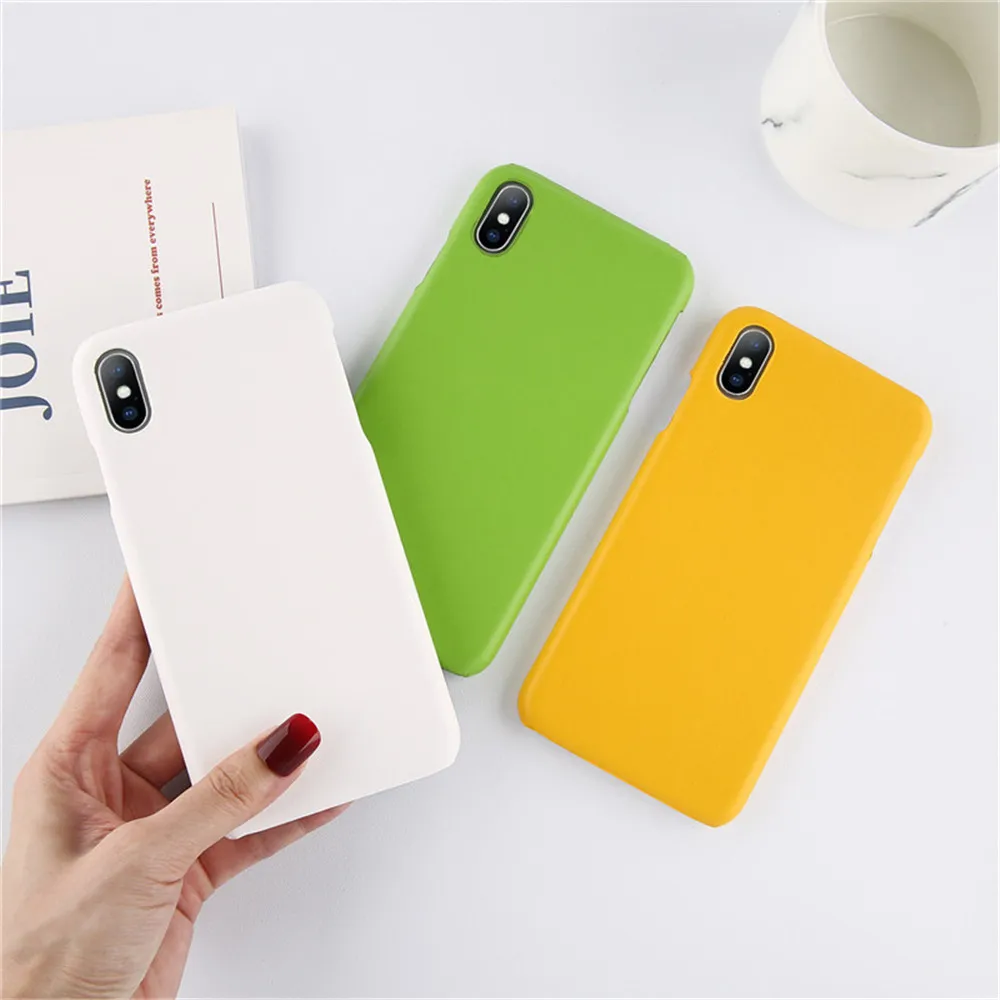 Lovebay матовый однотонный чехол для телефона для iPhone X XR Xs Max ультра тонкие простые Жесткие ПК-Чехлы для iPhone 6 6s 7 8 Plus задняя крышка