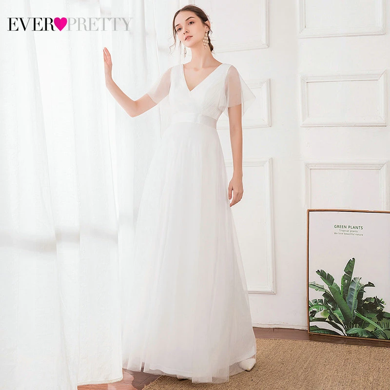 Голубое платье для выпускного вечера размера плюс Ever Pretty EP07962 элегантное женское сексуальное длинное платье из тюля с v-образным вырезом для выпускного вечера вечерние летние платья