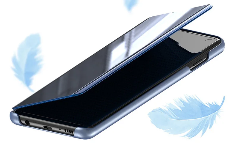 Новые кожаные зеркала Smart View чехол Обложка для телефона для samsung S7edge S8 S9 S10 S10 плюс S10E A30 A50 A70 A7 Note 8, 9