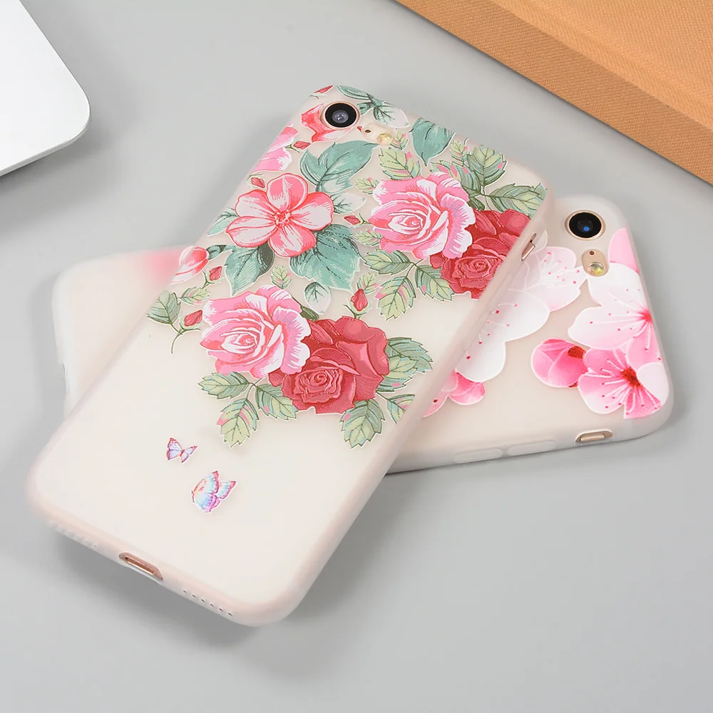 L-FADNUT красивый цветочный узор чехол для iPhone X Xr Xs Max тонкий бампер 8 7 6S 6 Plus 5 5S SE