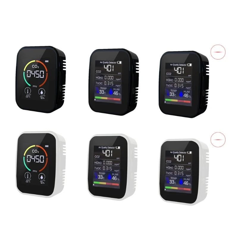 

69HF Multifunctional 5 in1 CO2 Meter Digital Temperature Humidity Sensor Tester Air Quality Monitor Carbon Dioxide TVOC HCHO
