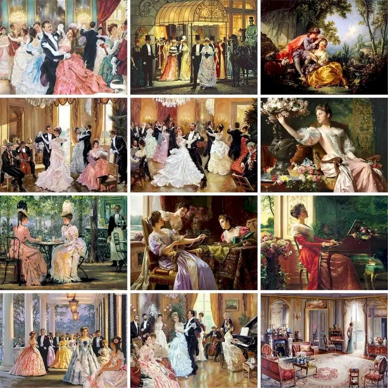 

GATYZTORY Frame Painting By Numbers Kits Party Landscape Modern Drawing Coloring By Numbers For Diy Gift Wall Art Picture Artwor