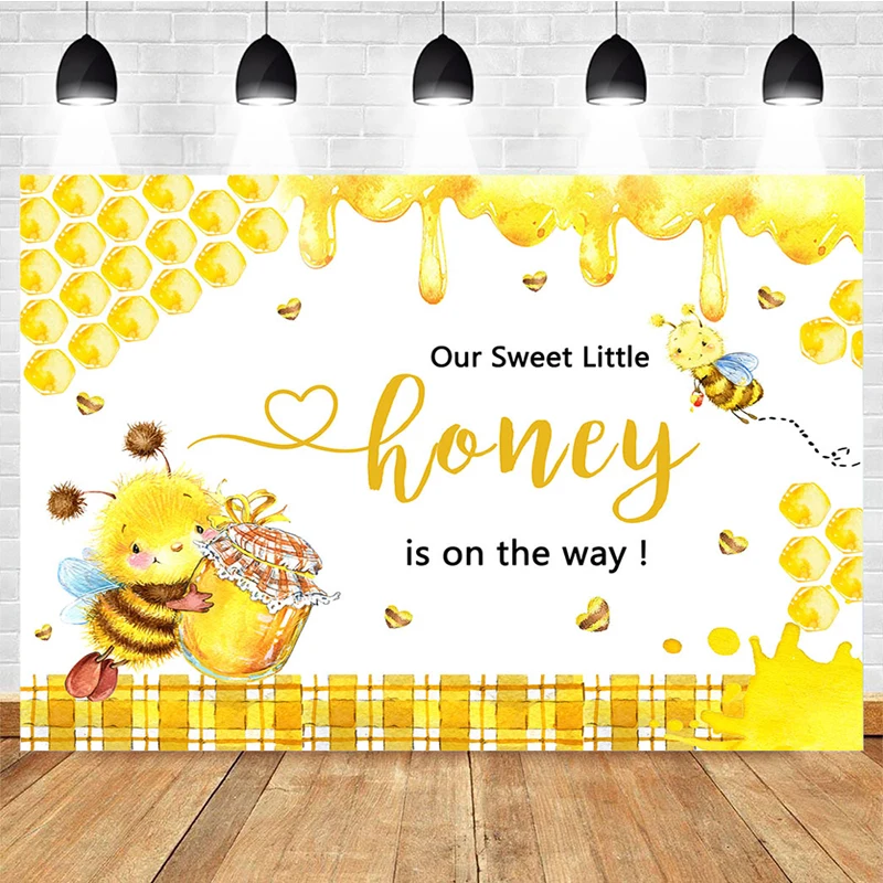 

Mocsicka Sweet To Bee Backdrop Honey Honeycomb Baby Shower Child One Birthday Party Cake Table Decor Supplie Photocall Backgroud
