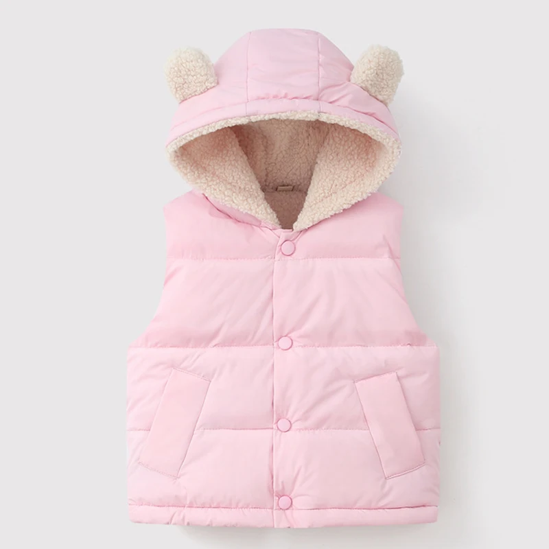 

Kids Jackets Vest Spring Girls Outerwear Winter Plus velvet Boys Jacket New Year Costumes Warm Coats Baby Children Hooded Vest