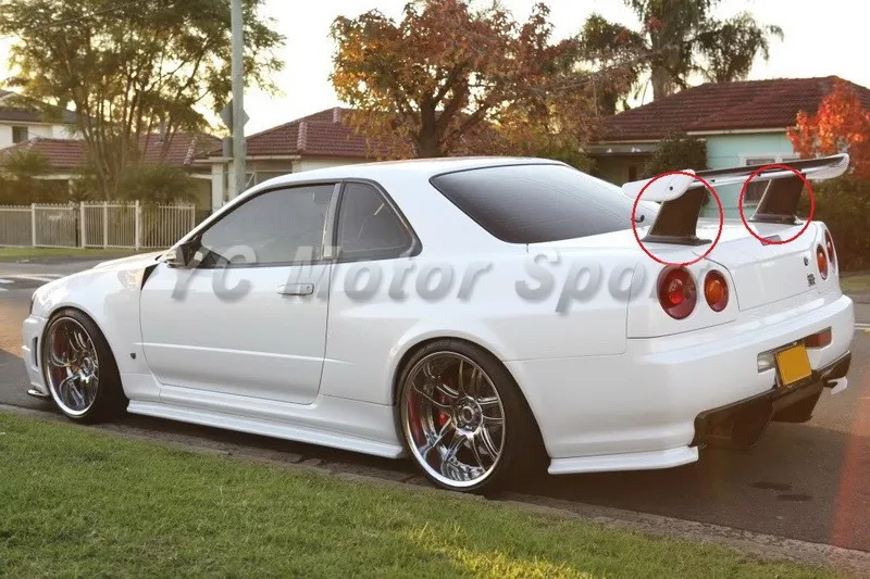 Car Accessories Carbon Fiber Jun Style Rear Spoiler Higher Leg Fit For 1999-2002 R34 GTT GTR Legs | Автомобили и мотоциклы