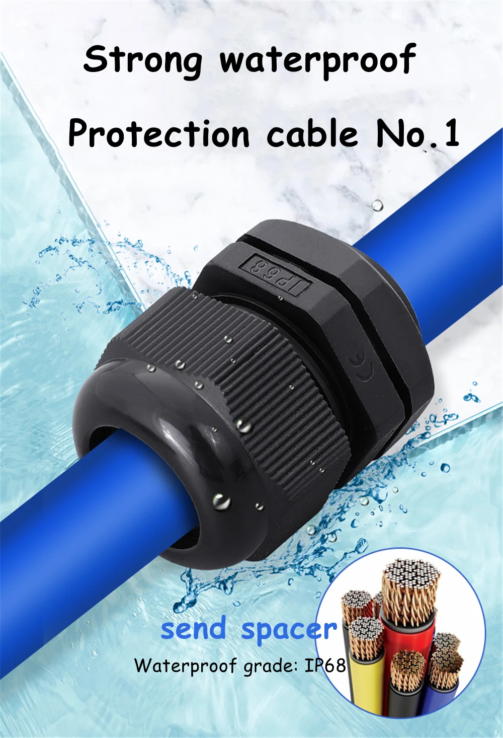 

10pcs Nylon Plastic Wire and Cable Waterproof Joint IP68 PG7/9/11/13.5/16/19 Electric Wire Cable Gland Complete Specifications