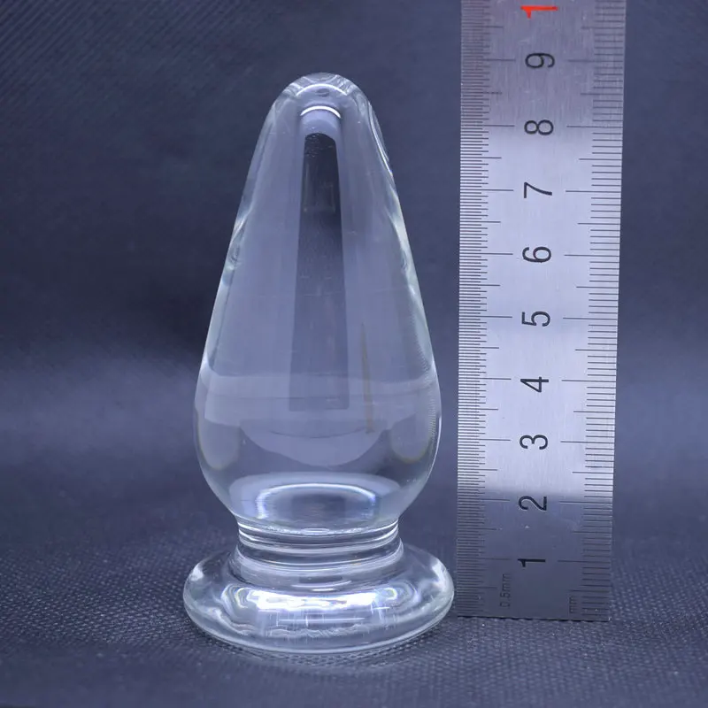 Стеклянный Анальная пробка с бусинами Кристальный фаллоимитатор секс игрушка