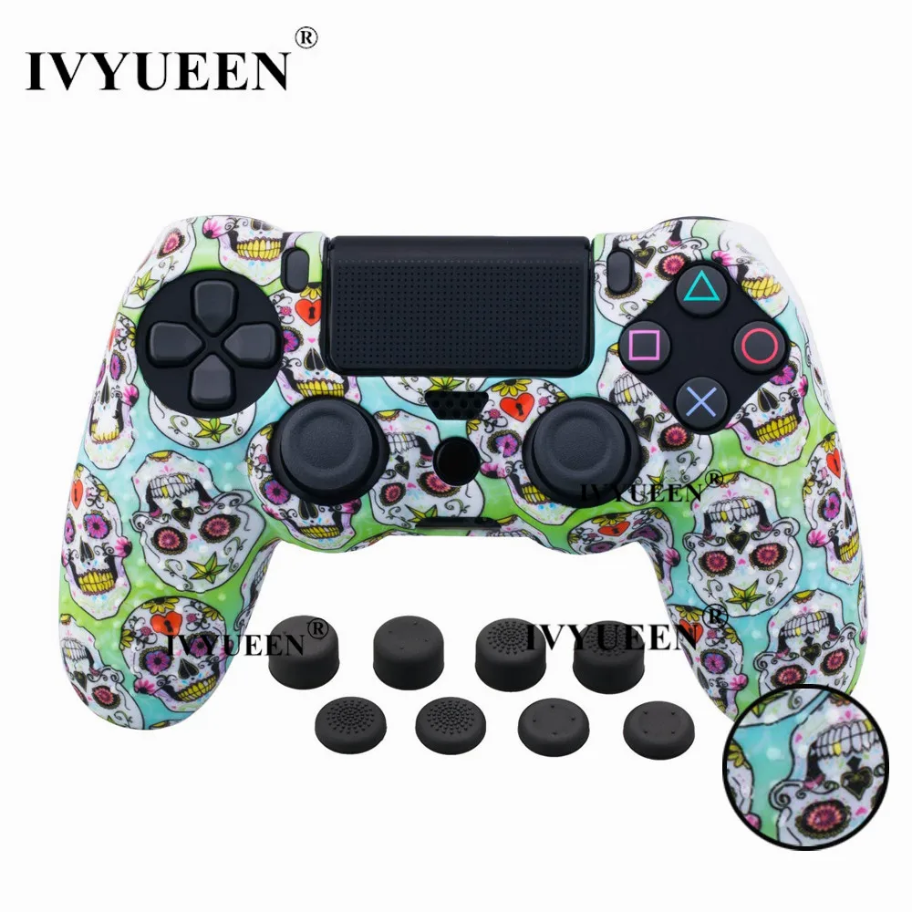 IVYUEEN 9 в 1 Шипованный силиконовый защитный чехол для sony Dualshock 4 PS4 Pro тонкий контроллер с 8 аналоговыми рукоятками