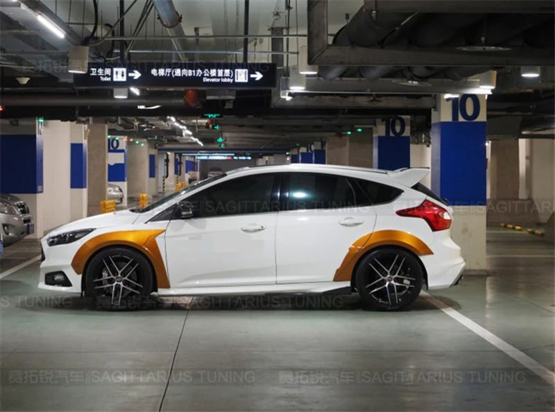 Подходит для Ford Focus, обвес, крыло, хэтчбек ST 2012 13 14 15 16 17 18 лет, Воздухозаборники, вентиляционная крышка, широкий корпус, аксессуары