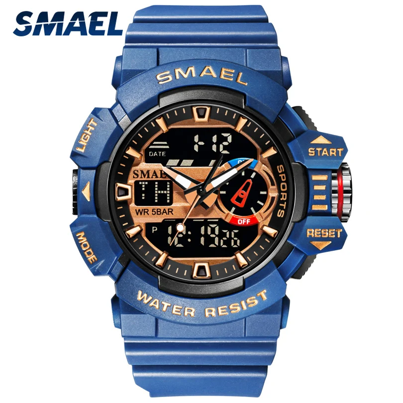 

3D Big Dial Men Waterproof LED Digital Watches Men's SMAEL Sport Watch 8043 relogio masculino Men Watches Quartz Clock For Male