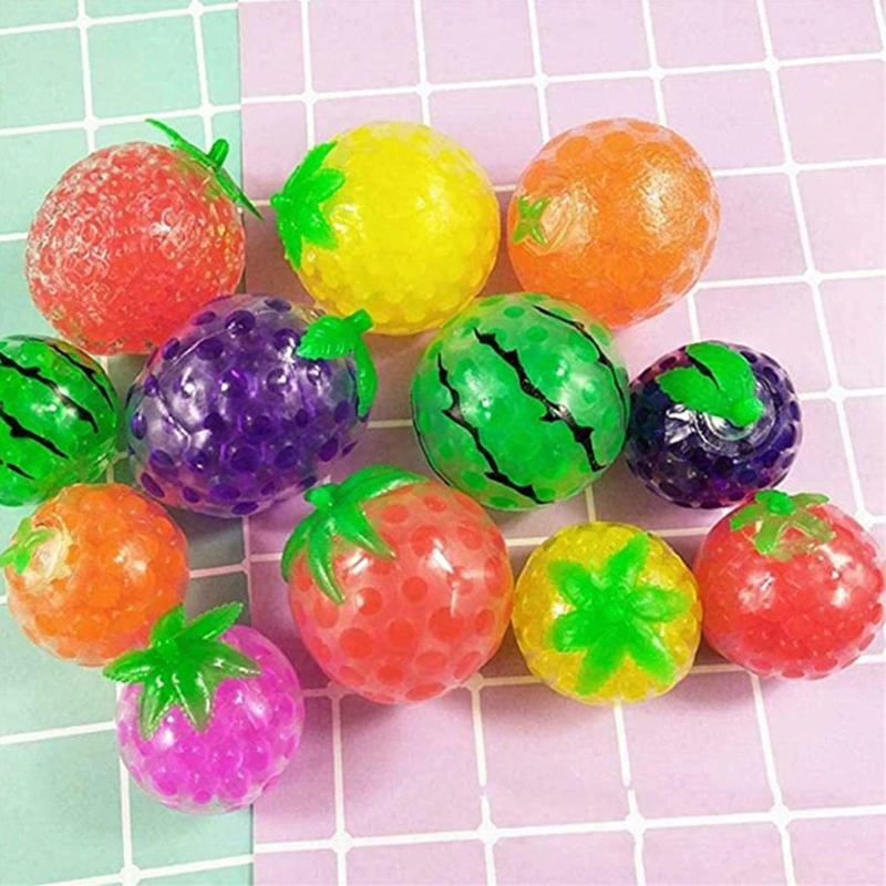 

900C Squishy Fruits Vent Ball, Decompression Multicolor Strawberry Toy for Adult and Kids Stress Relief