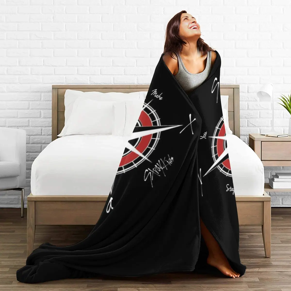 

3D Cartoon The compass Sherpa Blanket Warm Super Soft Flannel Office Nap Bedspread Sofa Bedding Plush Quilt Plaids 294618439