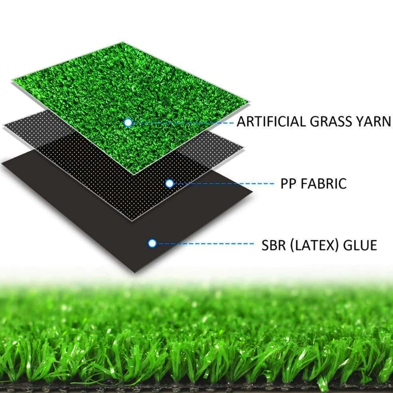 

Realistic Artificial Grass Turf Lawn with 12 Pcs U-shape Garden Staples Ground