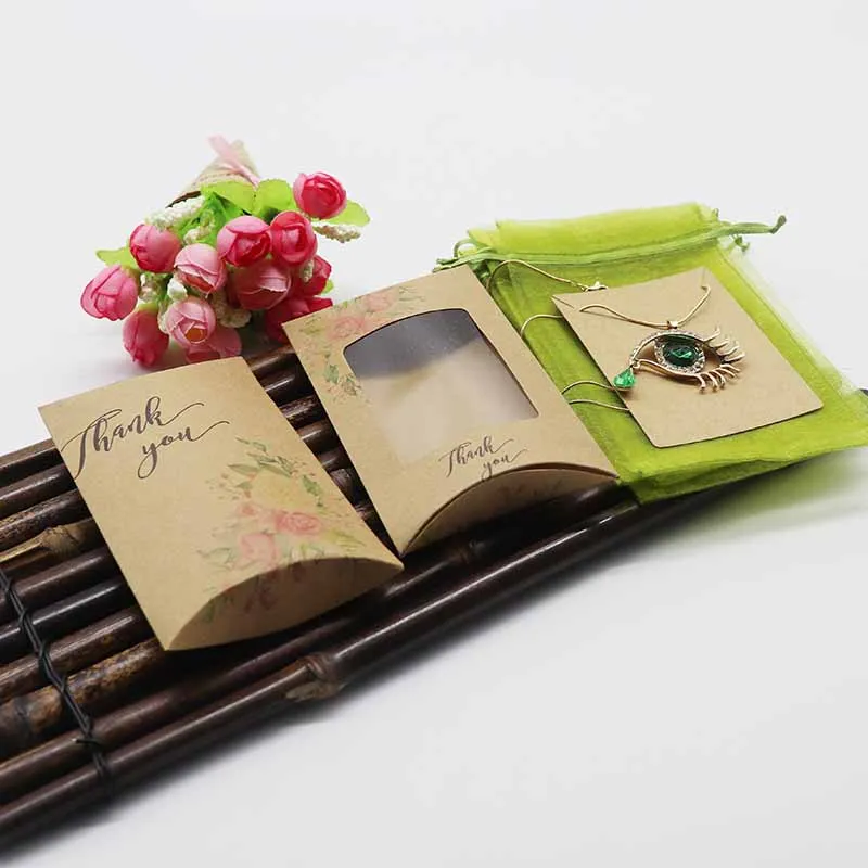 2020 Новый 10 коробок и внутренних карт + мешочек из органзы DIY крафт-бумага окно