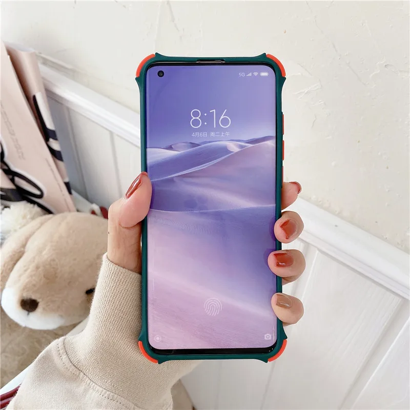 

Xiaomi Redmi K40 Pro Case K40 Shockproof Bumper Armor Shell Matte Transparent Anti-fall Protective Phone Shell For Redmi K40 Pro