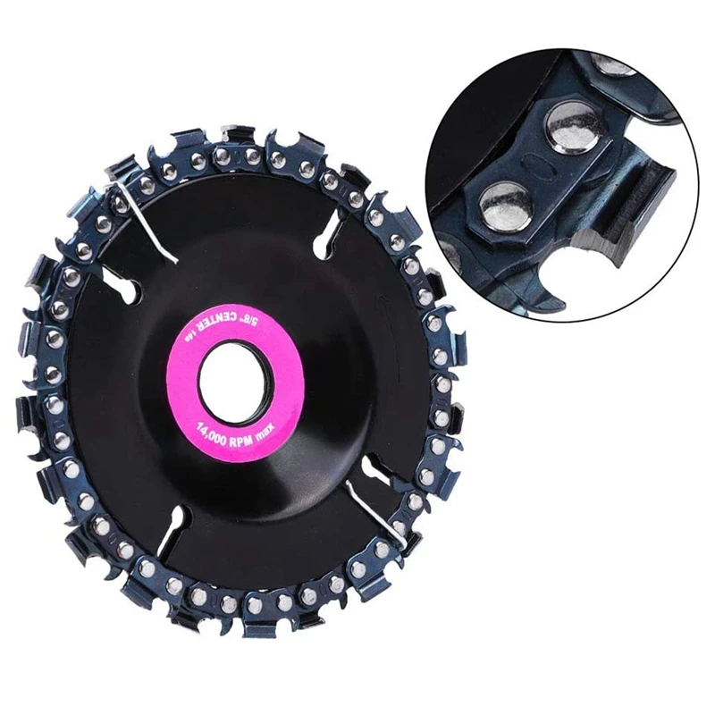 

4 Inch Grinder Wood Carving Disc Chainsaw Grinding Wheel Chain Blade Circular Plate Shaping with Fine 22 Teeth