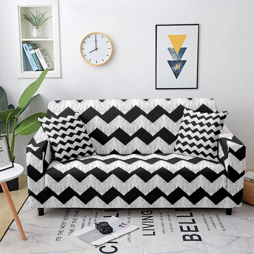 Модные клетчатые стрейч чехол с простыми рисунками секционные эластичный диван