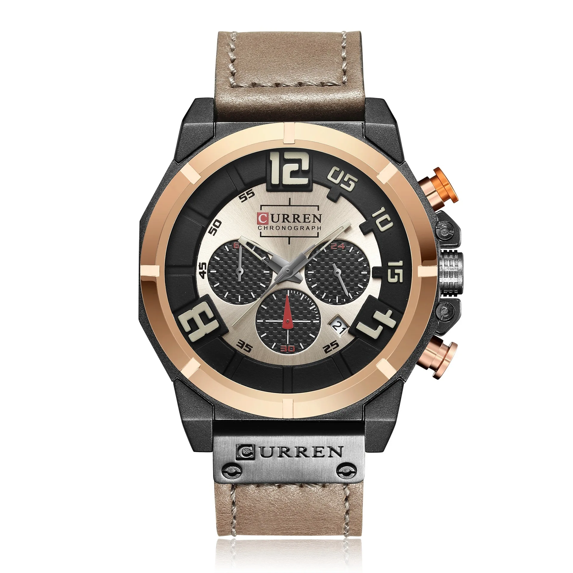 

CURREN 2021 Luxury Men Watch Casual Sporty Stainless Steel Chronograph Quartz Watch Summer New Style