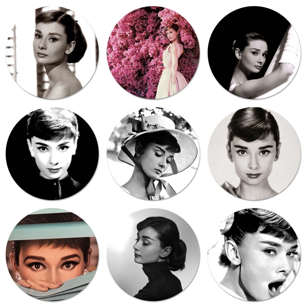 

58mm pretty girl Audrey Hepburn Kitchen Home Decor Refrigerator Magnetic Stickers Opener Beer Coke