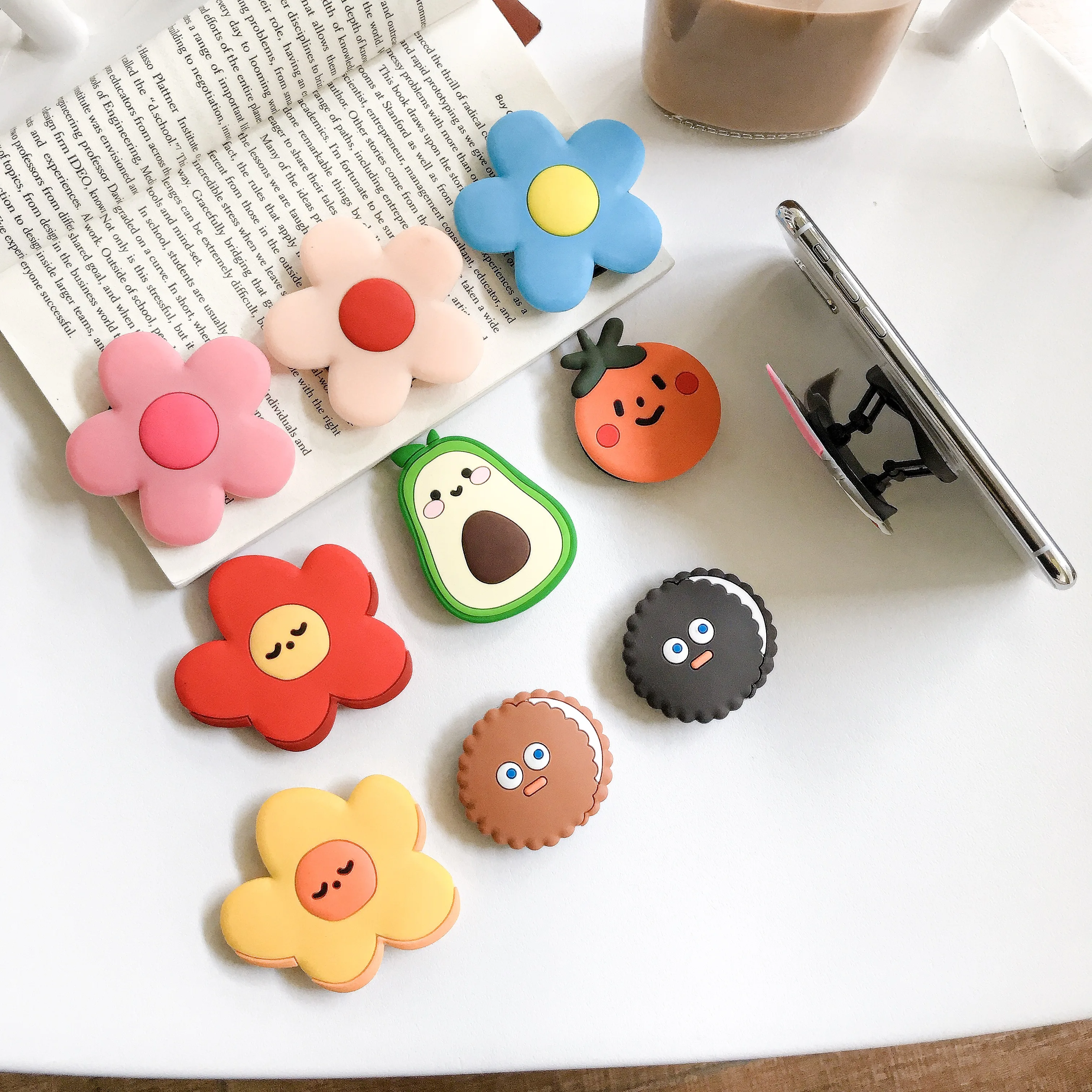 Мультяшное круглое Универсальное кольцо-держатель мобильного телефона подушка