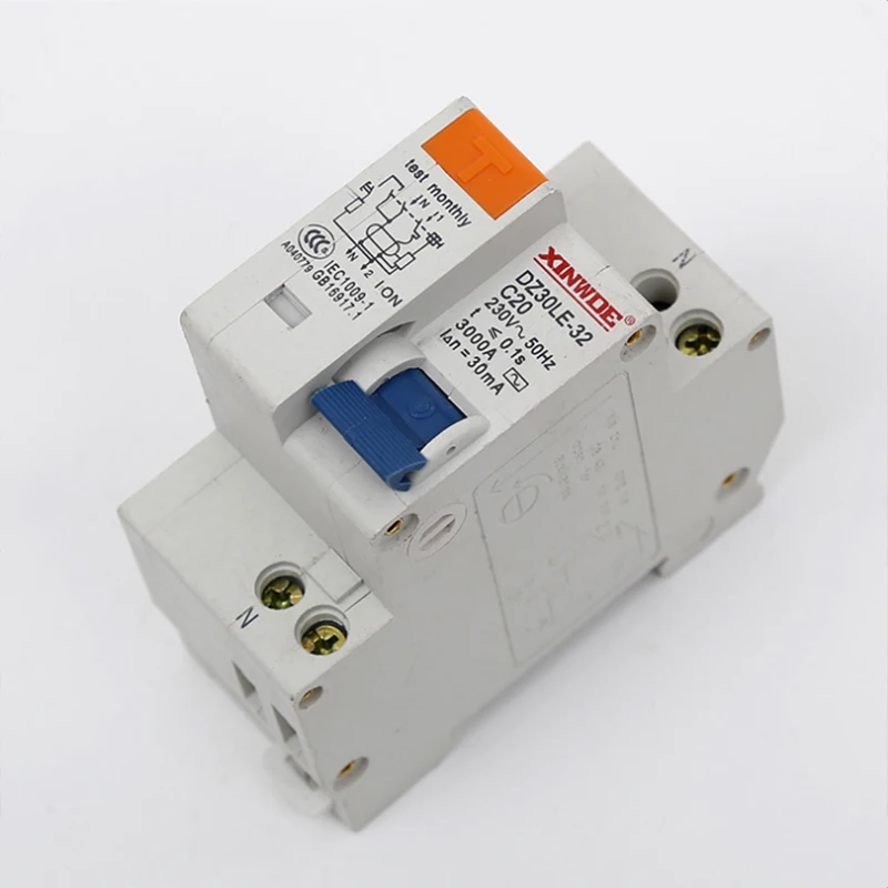 DZ30LE-10A RCBO двойной провод прерыватель цепи при утечке на землю DPN мини Бытовой