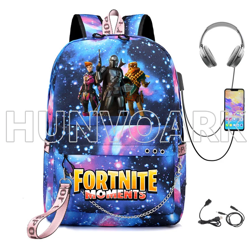 Рюкзак FORTNITE с USB-интерфейсом для ноутбука Простая Дорожная сумка школы и отдыха