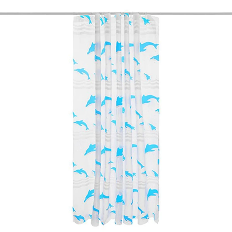 Сатиновый Дельфин узор занавеска для душа водонепроницаемый плесени моющиеся