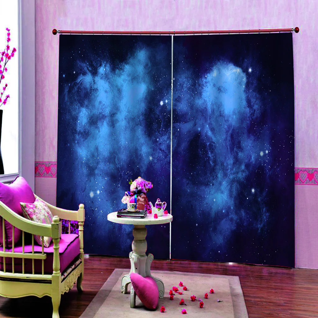 Голубое небо дневные драпировки декор для гостиной спальни 2 панели шторы на окна