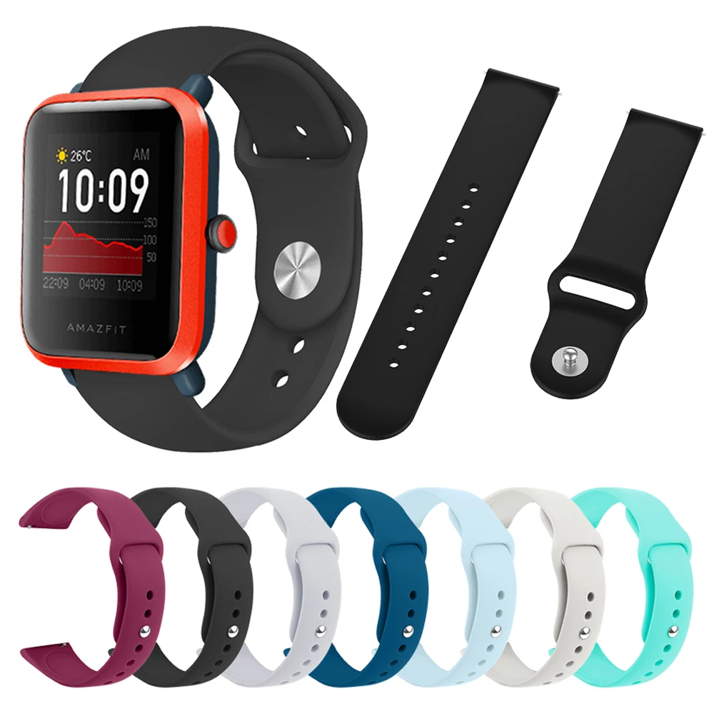 Однотонный силиконовый ремешок для Huami Amazfit Bip S сменный аксессуар спортивный GTS/Bip
