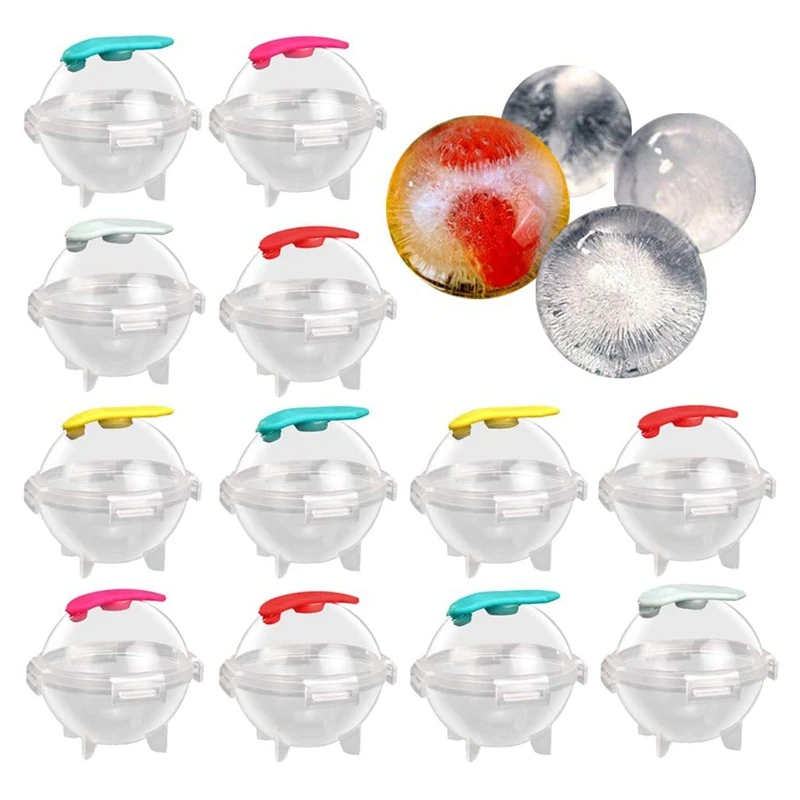 

12 Pcs Shape for Round Jumbo Ice Round Ice Ball Shape Ice Balls 3D Ice Ball Mould for Whiskey, Cocktail,Juice