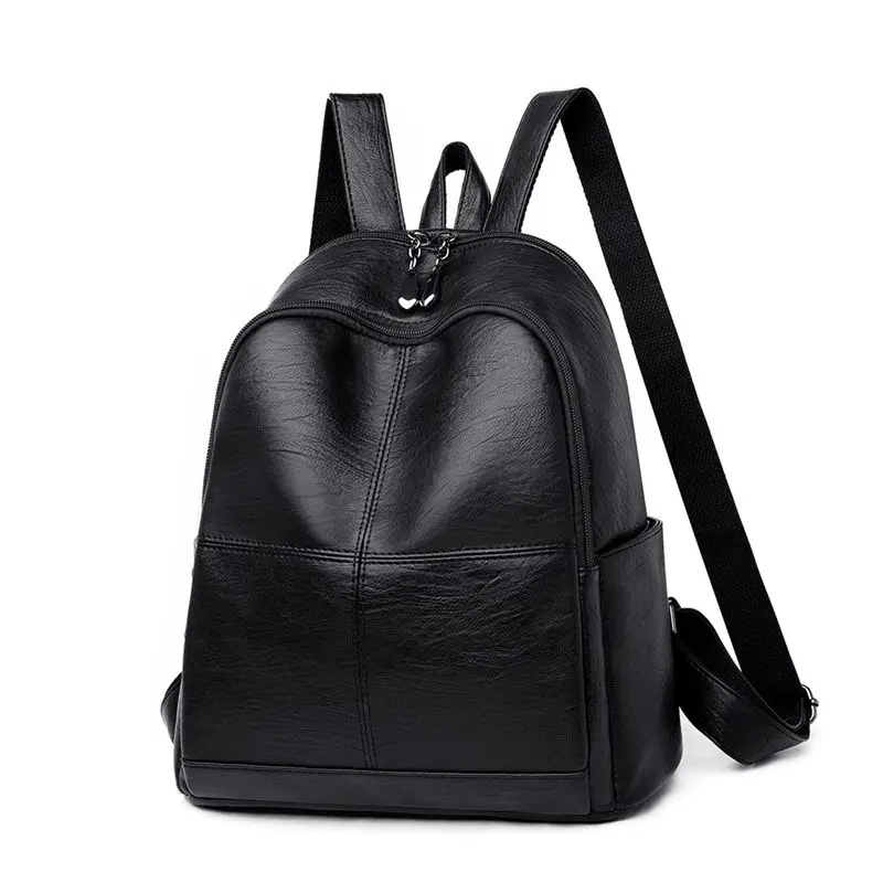 Black Женский рюкзак для девочек mochila feminina, повседневный женский кожаный рюкзак, женская сумка через плечо, сумка для путешествий - Цвет: Black