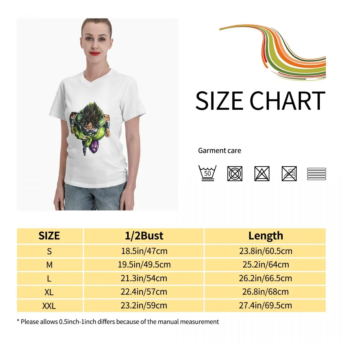 

Anime Fans Majin Broly TT woman's shirts Micro play V-neck T-shirt with short sleeves