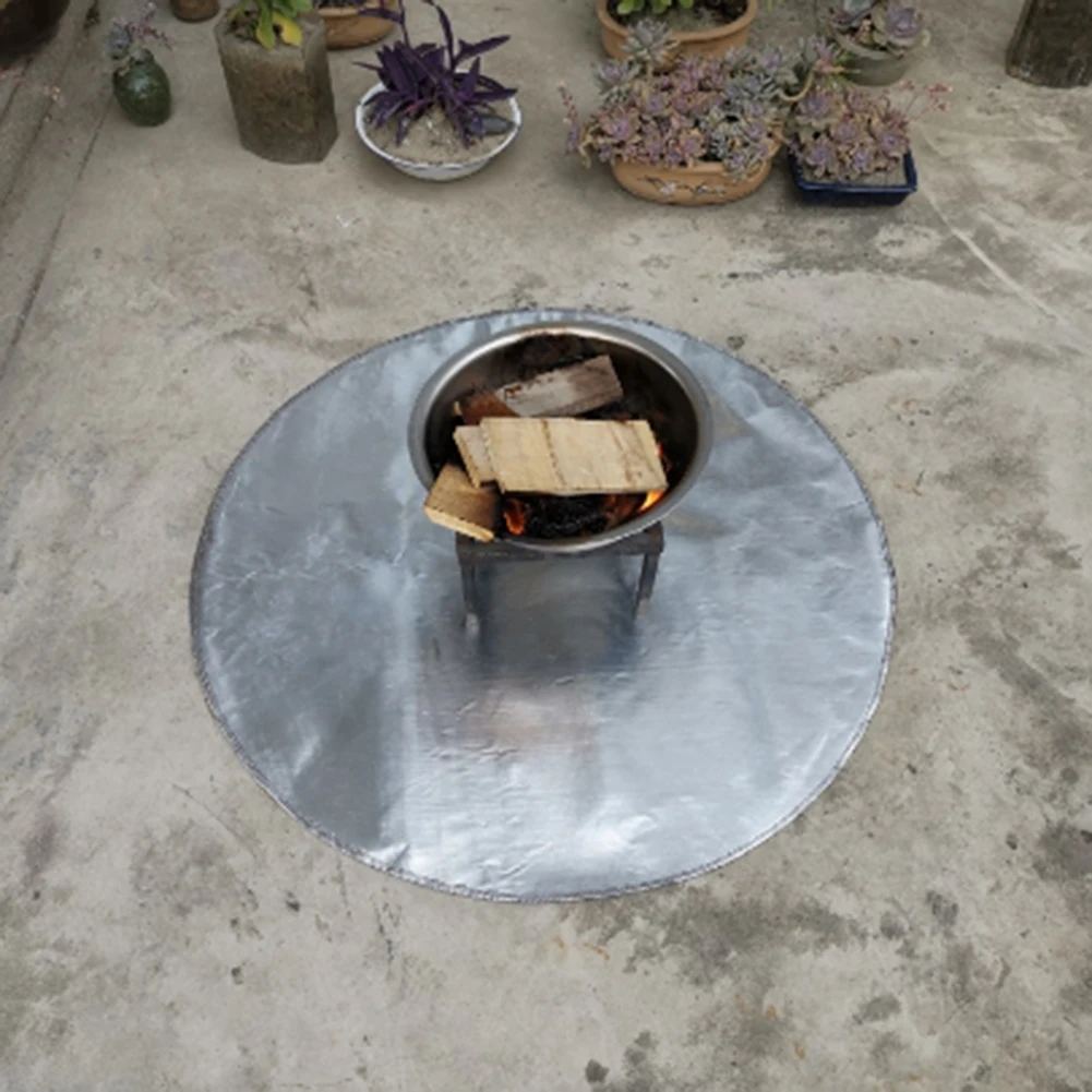 

Terrace fire pit mat is suitable for ground deck lawn fireplace fire pit mat for outdoor activities, high temperature resistance