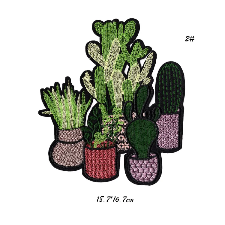 Вышивка GUGUTREE большие нашивки с кактусами для горшков искусственные одежды | Дом и