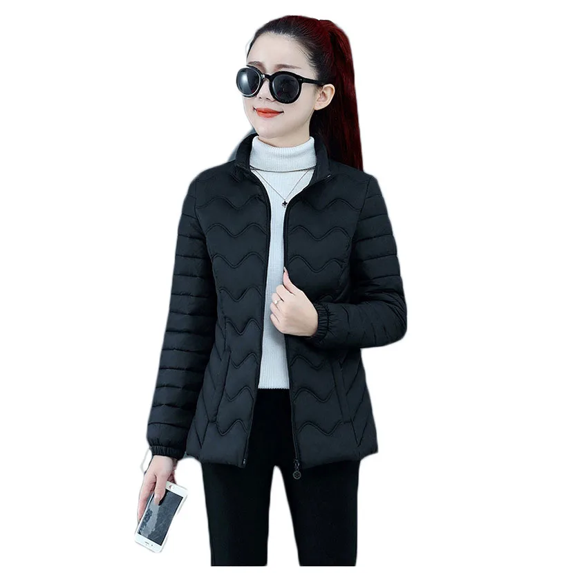

Женская Стеганая куртка, светильник кое и тонкое короткое однотонное пальто в Корейском стиле с воротником-стойкой, T326, новинка 2021