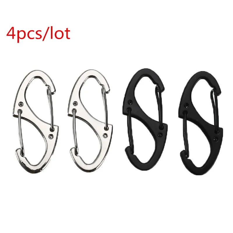 4 шт./лот Открытый Карабин 8 форма мини EDC брелок Портативный цинковый сплав