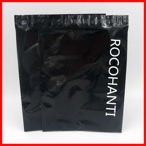 100x логотипа по требованию заказчика глянцевый черный Цвет Пластик конверты почтовые пакеты самоклеющиеся Курьерская сумка для покупки в Интернете подарочная упаковка мешок