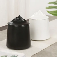 simple ceramic tea cans creative black white hills design portable tea candies travel sealed tea packaging storage cans zb58