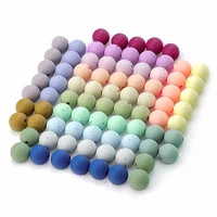 15mm 20pcs silicone beads food grade silicone teether round baby chewable teething beads accessories newborn