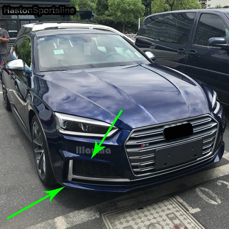 A5 S5 черный передние противотуманные фары светильник крышка гриль